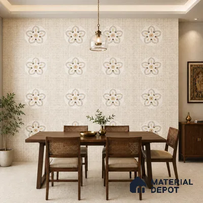 Mosaic Wall Tile TL 09977 4 ft x 2 ft Beige Vitrified Matte Finish Tile - 9 mm | Ideal for Living Room,Bedroom,Bathroom,Kitchen