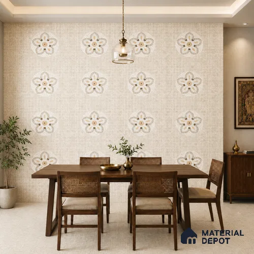 Mosaic Wall Tile TL 09977 4 ft x 2 ft Beige Vitrified Matte Finish Tile - 9 mm | Ideal for Living Room,Bedroom,Bathroom,Kitchen