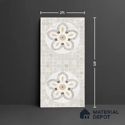 Mosaic Wall Tile TL 09978 B 4 ft x 2 ft Grey Vitrified Matte Finish Tile - 9 mm | Ideal for Living Room,Bedroom,Bathroom,Kitchen
