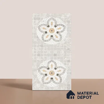 Mosaic Wall Tile TL 09978 B 4 ft x 2 ft Grey Vitrified Matte Finish Tile - 9 mm | Ideal for Living Room,Bedroom,Bathroom,Kitchen
