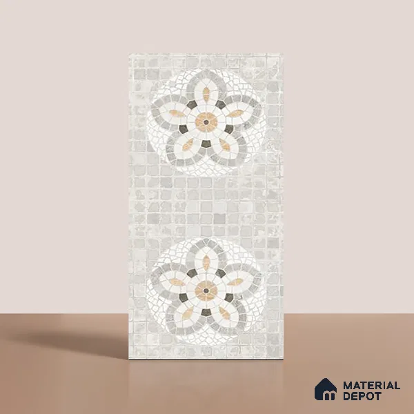 Mosaic Wall Tile TL 09978 B 4 ft x 2 ft Grey Vitrified Matte Finish Tile - 9 mm | Ideal for Living Room,Bedroom,Bathroom,Kitchen