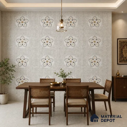 Mosaic Wall Tile TL 09978 B 4 ft x 2 ft Grey Vitrified Matte Finish Tile - 9 mm | Ideal for Living Room,Bedroom,Bathroom,Kitchen