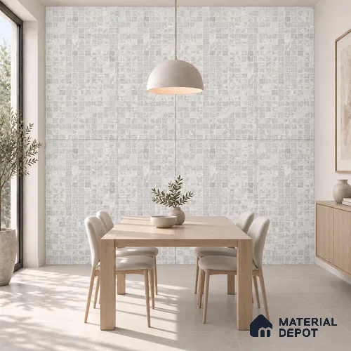 Patterned Wall Tile TL 09978 4 ft x 2 ft Grey Vitrified Matte Finish Tile - 9 mm | Ideal for Living Room,Bedroom,Bathroom,Kitchen