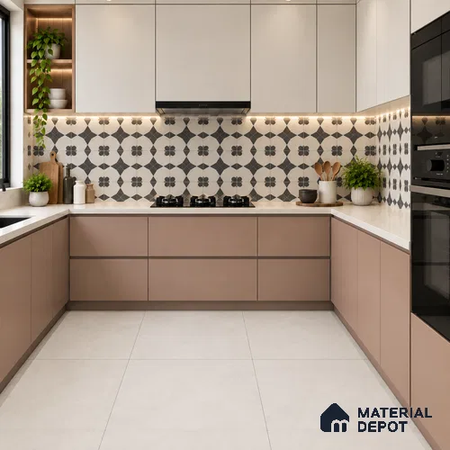 Patterned Wall Tile TL 09982 4 ft x 2 ft Grey Vitrified Matte Finish Tile - 9 mm | Ideal for Living Room,Bedroom,Bathroom,Kitchen