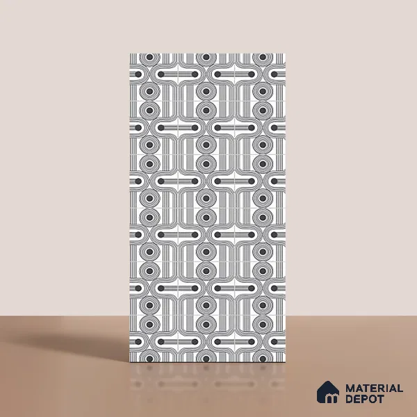 Patterned Wall Tile TL 09984 4 ft x 2 ft Grey Vitrified Matte Finish Tile - 9 mm | Ideal for Living Room,Bedroom,Bathroom,Kitchen