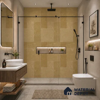 Stone Wall & Floor Tile TL 09990 C 4 ft x 2 ft Brown Vitrified Matte Finish Tile - 9 mm | Ideal for Living Room, Bedroom, Bathroom, Kitchen