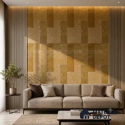 Stone Wall & Floor Tile TL 09990 C 4 ft x 2 ft Brown Vitrified Matte Finish Tile - 9 mm | Ideal for Living Room, Bedroom, Bathroom, Kitchen