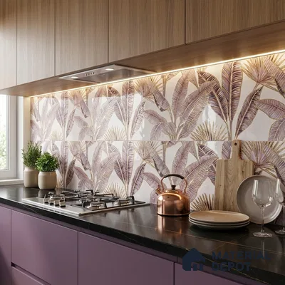 Floral Wall Tile TL 09994 B Fantasy Pink Baige - 1A 2 ft x 1 ft Pink Ceramic Glue Matte Finish Decor A Tile - 9 mm | Ideal for Living Room, Bathroom, Kitchen | Please Expect a Slight Variation of Pattern