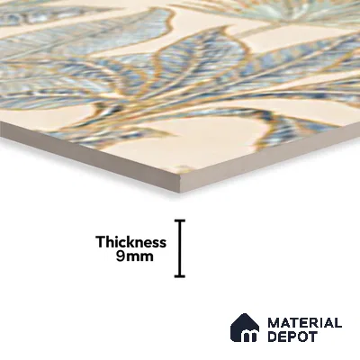 Floral Wall Tile TL 09994 F Fantasy Ivory Decor - 1B 2 ft x 1 ft Pink Ceramic Glue Matte Finish Decor B Tile - 9 mm | Ideal for Living Room, Bathroom, Kitchen | Please Expect a Slight Variation of Pattern