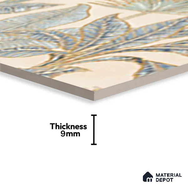 Floral Wall Tile TL 09994 F Fantasy Ivory Decor - 1B 2 ft x 1 ft Pink Ceramic Glue Matte Finish Decor B Tile - 9 mm | Ideal for Living Room, Bathroom, Kitchen | Please Expect a Slight Variation of Pattern