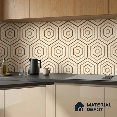 Moroccan Wall & Floor Tile TL 10010 | CRV-100 | 1 ft x 1 ft Matte Finish Ceramic Tile - 10 mm | Suitable for Bathroom, Kitchen, Balcony | Please Expect a Slight Variation of Pattern
