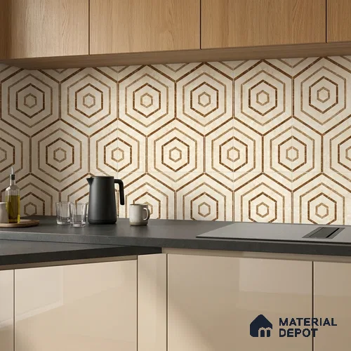 Moroccan Wall & Floor Tile TL 10010 | CRV-100 | 1 ft x 1 ft Matte Finish Ceramic Tile - 10 mm | Suitable for Bathroom, Kitchen, Balcony | Please Expect a Slight Variation of Pattern