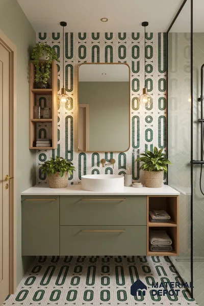 Moroccan Wall Tile TL 10012 | CRV-102 | 1 ft x 1 ft Matte Finish Ceramic Tile - 10 mm | Suitable for Bathroom, Kitchen, Balcony | Please Expect a Slight Variation of Pattern