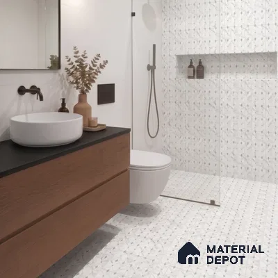Moroccan Wall & Floor Tile TL 10013 | CRV-103 | 1 ft x 1 ft Matte Finish Ceramic Tile - 10 mm | Suitable for Bathroom, Kitchen, Balcony | Please Expect a Slight Variation of Pattern