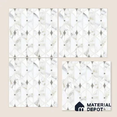 Moroccan Wall & Floor Tile TL 10013 | CRV-103 | 1 ft x 1 ft Matte Finish Ceramic Tile - 10 mm | Suitable for Bathroom, Kitchen, Balcony | Please Expect a Slight Variation of Pattern