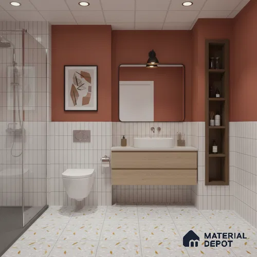 Moroccan Wall & Floor Tile TL 10014 | CRV104 | 1 ft x 1 ft  Finish Ceramic Tile - 10 mm | Suitable for Living Room, Bedroom, Bathroom & Kitchen | Please Expect a Slight Variation of Pattern