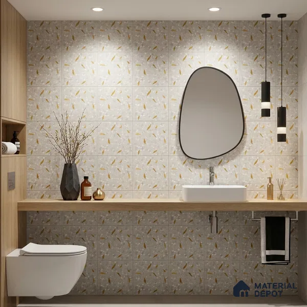 Moroccan Wall & Floor Tile TL 10014 | CRV104 | 1 ft x 1 ft Matte Finish Ceramic Tile - 10 mm | Suitable for Bathroom, Kitchen, Balcony | Please Expect a Slight Variation of Pattern