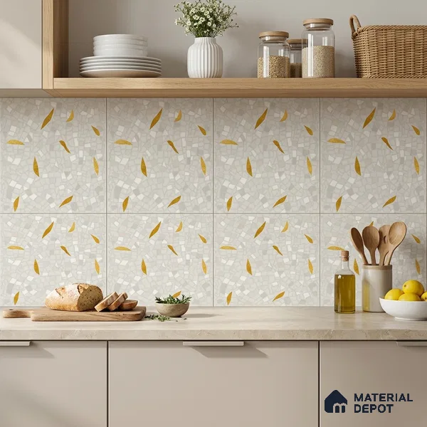 Moroccan Wall & Floor Tile TL 10014 | CRV104 | 1 ft x 1 ft Matte Finish Ceramic Tile - 10 mm | Suitable for Bathroom, Kitchen, Balcony | Please Expect a Slight Variation of Pattern