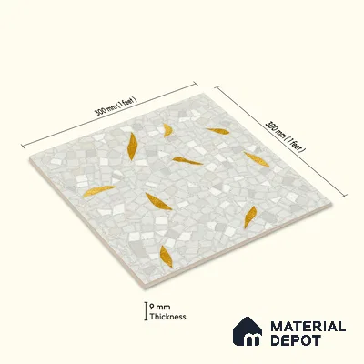 Moroccan Wall & Floor Tile TL 10014 | CRV104 | 1 ft x 1 ft Matte Finish Ceramic Tile - 10 mm | Suitable for Bathroom, Kitchen, Balcony | Please Expect a Slight Variation of Pattern