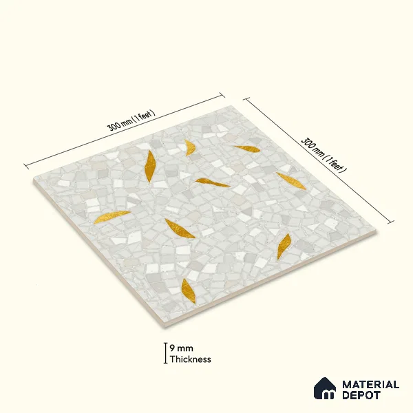 Moroccan Wall & Floor Tile TL 10014 | CRV104 | 1 ft x 1 ft Matte Finish Ceramic Tile - 10 mm | Suitable for Bathroom, Kitchen, Balcony | Please Expect a Slight Variation of Pattern