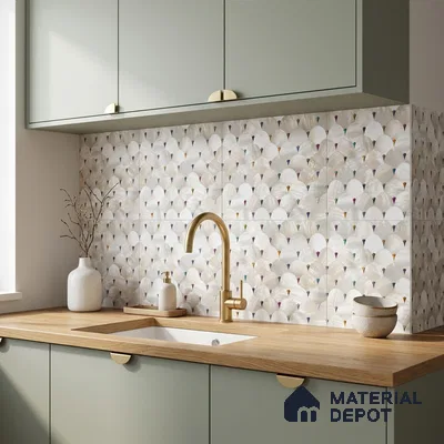 Moroccan Wall Tile TL 10015 | CRV-105 | 1 ft x 1 ft Matte Finish Ceramic Tile - 10 mm | Suitable for Bathroom, Kitchen, Balcony | Please Expect a Slight Variation of Pattern