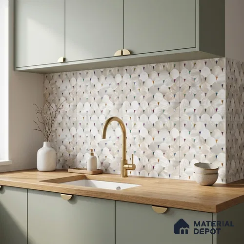 Moroccan Wall Tile TL 10015 | CRV-105 | 1 ft x 1 ft Matte Finish Ceramic Tile - 10 mm | Suitable for Bathroom, Kitchen, Balcony | Please Expect a Slight Variation of Pattern