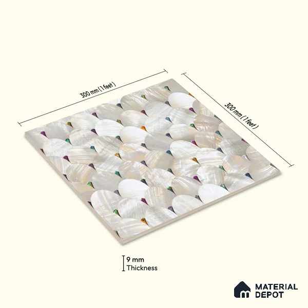 Moroccan Wall Tile TL 10015 | CRV-105 | 1 ft x 1 ft Matte Finish Ceramic Tile - 10 mm | Suitable for Bathroom, Kitchen, Balcony | Please Expect a Slight Variation of Pattern