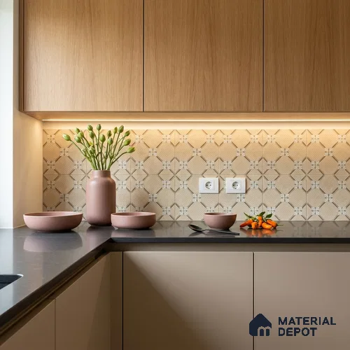 Moroccan Wall & Floor Tile TL 10016 | CRV-106 | 1 ft x 1 ft Matte Finish Ceramic Tile - 10 mm | Suitable for Bathroom, Kitchen, Balcony | Please Expect a Slight Variation of Pattern