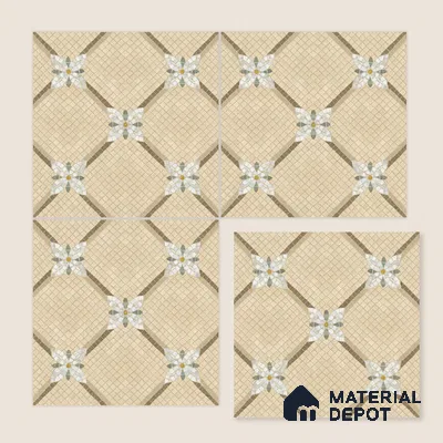 Moroccan Wall & Floor Tile TL 10016 | CRV-106 | 1 ft x 1 ft Matte Finish Ceramic Tile - 10 mm | Suitable for Bathroom, Kitchen, Balcony | Please Expect a Slight Variation of Pattern