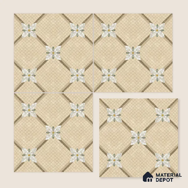 Moroccan Wall & Floor Tile TL 10016 | CRV-106 | 1 ft x 1 ft Matte Finish Ceramic Tile - 10 mm | Suitable for Bathroom, Kitchen, Balcony | Please Expect a Slight Variation of Pattern
