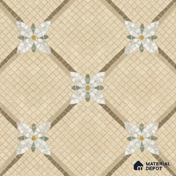 Moroccan Wall & Floor Tile TL 10016 | CRV-106 | 1 ft x 1 ft Matte Finish Ceramic Tile - 10 mm | Suitable for Bathroom, Kitchen, Balcony | Please Expect a Slight Variation of Pattern