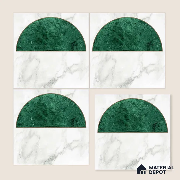 Moroccan Floor & Wall Tile TL 10017 | CRV-107 | 1 ft x 1 ft Matte Finish Ceramic Tile - 10 mm | Suitable for Bathroom, Kitchen, Balcony | Please Expect a Slight Variation of Pattern