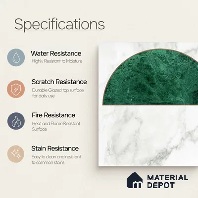 Moroccan Floor & Wall Tile TL 10017 | CRV-107 | 1 ft x 1 ft Matte Finish Ceramic Tile - 10 mm | Suitable for Bathroom, Kitchen, Balcony | Please Expect a Slight Variation of Pattern