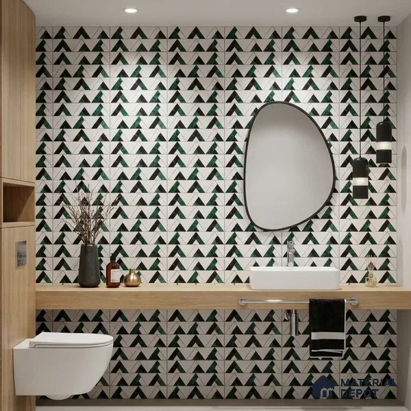 Moroccan Wall Tile TL 10018 | CRV-109 | 1 ft x 1 ft Matte Finish Ceramic Tile - 10 mm | Suitable for Bathroom, Kitchen, Balcony | Please Expect a Slight Variation of Pattern