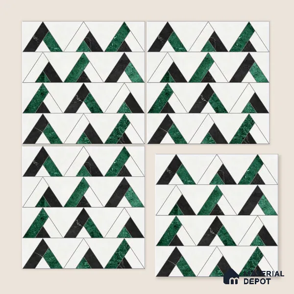 Moroccan Wall Tile TL 10018 | CRV-109 | 1 ft x 1 ft Matte Finish Ceramic Tile - 10 mm | Suitable for Bathroom, Kitchen, Balcony | Please Expect a Slight Variation of Pattern