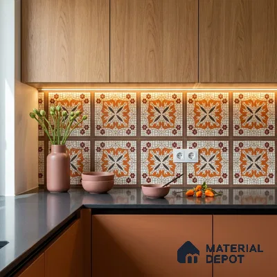Moroccan Wall Tile TL 10019 B | CRV-111 | 1 ft x 1 ft Matte Finish Ceramic Tile - 10 mm | Suitable for Bathroom, Kitchen, Balcony | Please Expect a Slight Variation of Pattern