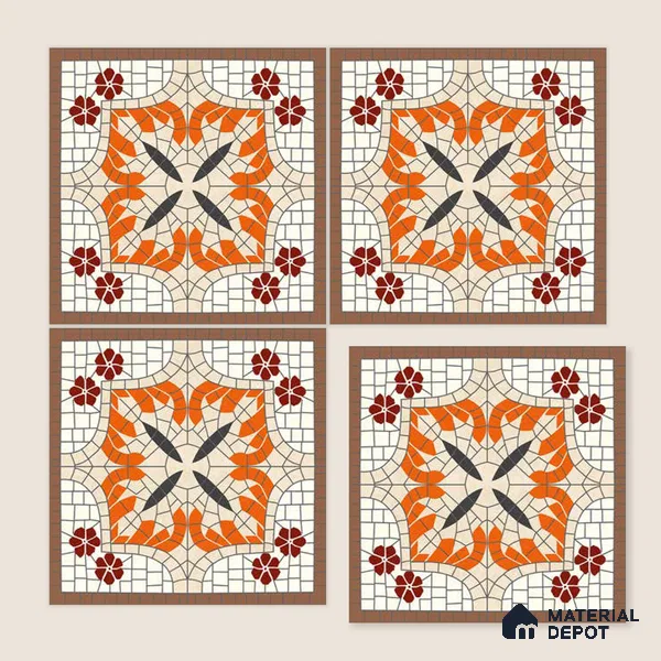 Moroccan Wall Tile TL 10019 B | CRV-111 | 1 ft x 1 ft Matte Finish Ceramic Tile - 10 mm | Suitable for Bathroom, Kitchen, Balcony | Please Expect a Slight Variation of Pattern