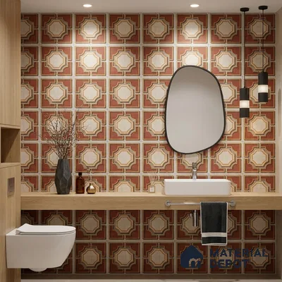 Moroccan Wall & Floor Tile TL 10020 B | CRV-113 | 1 ft x 1 ft Matte Finish Ceramic Tile - 10 mm | Suitable for Bathroom, Kitchen, Dining Area | Please Expect a Slight Variation of Pattern