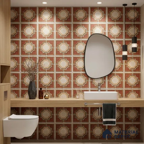 Moroccan Wall & Floor Tile TL 10020 B | CRV-113 | 1 ft x 1 ft Matte Finish Ceramic Tile - 10 mm | Suitable for Bathroom, Kitchen, Dining Area | Please Expect a Slight Variation of Pattern
