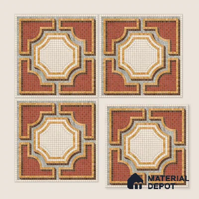 Moroccan Wall & Floor Tile TL 10020 B | CRV-113 | 1 ft x 1 ft Matte Finish Ceramic Tile - 10 mm | Suitable for Bathroom, Kitchen, Dining Area | Please Expect a Slight Variation of Pattern