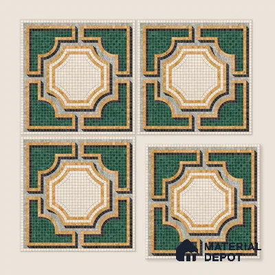 Moroccan Wall & Floor Tile TL 10020 | CRV-112 | 1 ft x 1 ft Matte Finish Ceramic Tile - 10 mm | Suitable for Bathroom, Kitchen, Dining Area | Please Expect a Slight Variation of Pattern