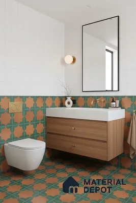 Wall & Floor Tile TL 10021 | CRV-114 | 1 ft x 1 ft  Finish Ceramic Tile - 10 mm | Suitable for Living Room, Bedroom, Bathroom & Kitchen | Please Expect a Slight Variation of Pattern