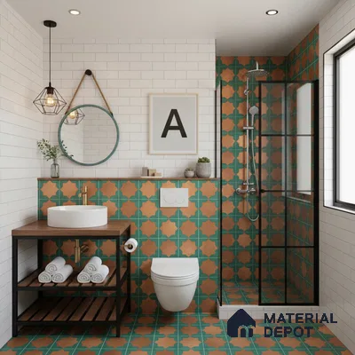 Wall & Floor Tile TL 10021 | CRV-114 | 1 ft x 1 ft  Finish Ceramic Tile - 10 mm | Suitable for Living Room, Bedroom, Bathroom & Kitchen | Please Expect a Slight Variation of Pattern
