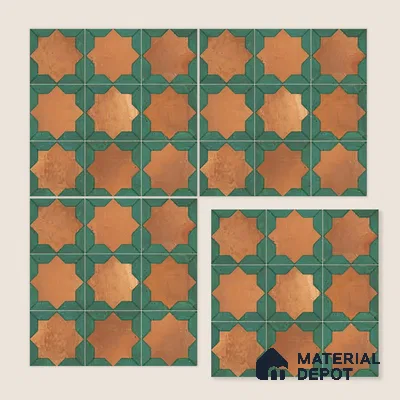 Moroccan Wall & Floor Tile TL 10021 | CRV-114 | 1 ft x 1 ft Matte Finish Ceramic Tile - 10 mm | Suitable for Bathroom, Kitchen, Balcony | Please Expect a Slight Variation of Pattern