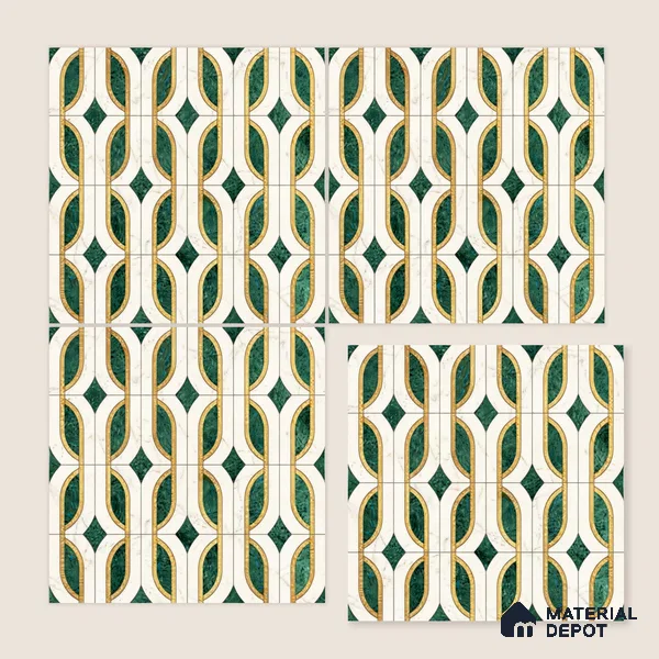 Moroccan Wall & Floor Tile TL 10022 | CRV-115 | 1 ft x 1 ft Matte Finish Ceramic Tile - 10 mm | Suitable for Bathroom, Kitchen, Balcony | Please Expect a Slight Variation of Pattern