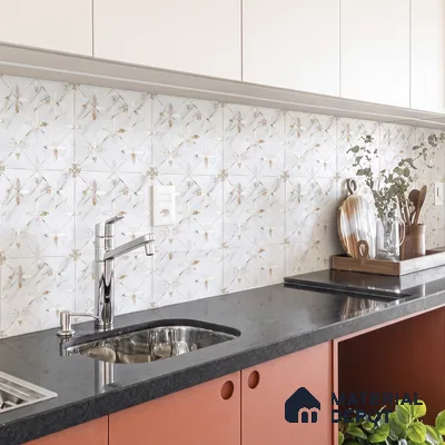 Moroccan Wall & Floor Tile TL 10023 | CRV-39 | 1 ft x 1 ft Matte Finish Ceramic Tile - 10 mm | Suitable for Bathroom, Kitchen, Balcony | Please Expect a Slight Variation of Pattern