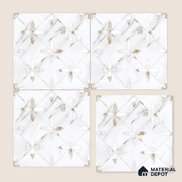 Moroccan Wall & Floor Tile TL 10023 | CRV-39 | 1 ft x 1 ft Matte Finish Ceramic Tile - 10 mm | Suitable for Bathroom, Kitchen, Balcony | Please Expect a Slight Variation of Pattern