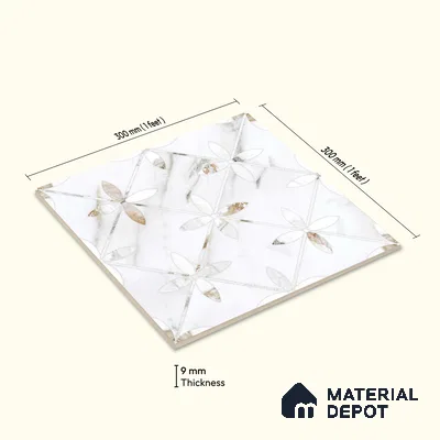Moroccan Wall & Floor Tile TL 10023 | CRV-39 | 1 ft x 1 ft Matte Finish Ceramic Tile - 10 mm | Suitable for Bathroom, Kitchen, Balcony | Please Expect a Slight Variation of Pattern