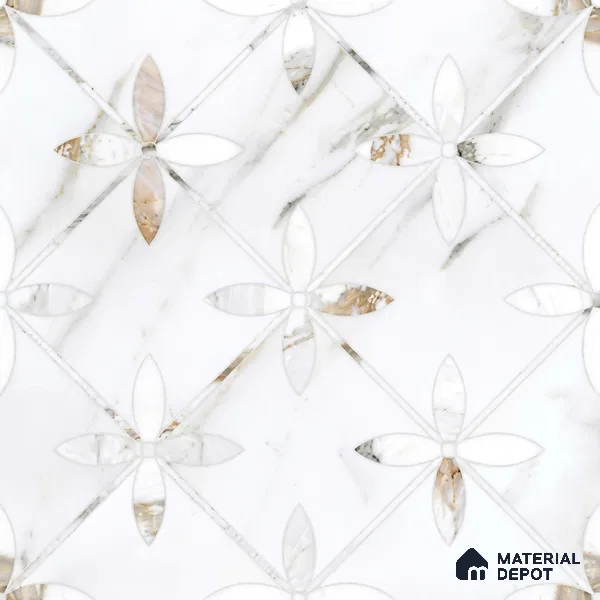 Moroccan Wall & Floor Tile TL 10023 | CRV-39 | 1 ft x 1 ft Matte Finish Ceramic Tile - 10 mm | Suitable for Bathroom, Kitchen, Balcony | Please Expect a Slight Variation of Pattern