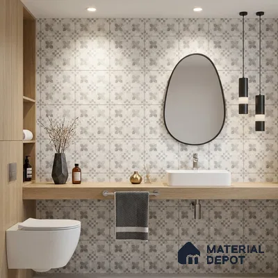 Moroccan Wall & Floor Tile TL 10024 | CRV-62 | 1 ft x 1 ft Matte Finish Ceramic Tile - 10 mm | Suitable for Bathroom, Kitchen, Balcony | Please Expect a Slight Variation of Pattern
